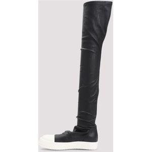 Rick Owens, Schoenen, Dames, Zwart, 36 EU, Zwarte Leren Enkellaarzen