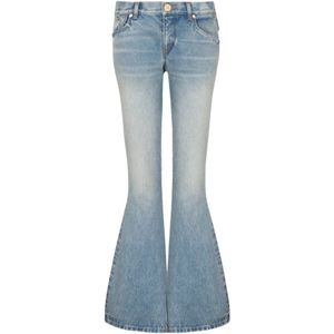 Balmain, Western bootcut denim jeans Blauw, Dames, Maat:2XS