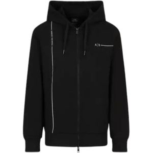Armani Exchange, Sweatshirts & Hoodies, Heren, Zwart, S, Katoen, Basis Sweatshirt