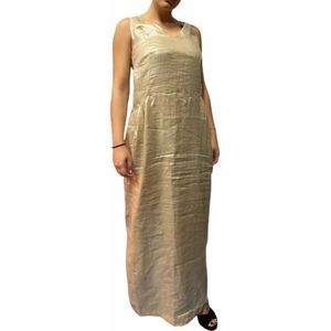 Manila Grace, Maxi Jurk Beige, Dames, Maat:S