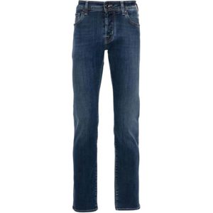 Jacob Cohën, Jeans, Heren, Blauw, W30, Denim, Stijlvolle Denim Blend Broek