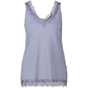 Rosemunde, Elegante Kant Tanktop Blauw, Dames, Maat:M