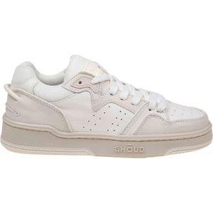 Lanvin, Schoenen, Heren, Wit, 40 EU, Suède, Witte Mesh Sneakers met Leren en Suède Inzetstukken