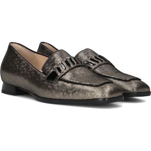 Hassia, Schoenen, Dames, Grijs, 37 EU, Leer, Gouden Loafers voor Dames