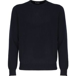 Malo, Zwarte Lichtgewicht Crew Neck Sweater Zwart, Heren, Maat:XL
