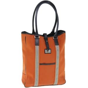 Burberry Vintage, Pre-owned, Dames, Oranje, ONE Size, Pre-owned Canvas shoulder-bags