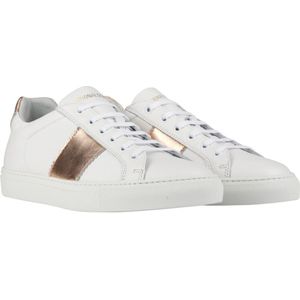 National Standard, Schoenen, Dames, Geel, 36 EU, Katoen, Handgemaakte wit goud roze sneakers