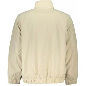 Tommy Hilfiger, Jassen, Heren, Beige, XL, Nylon, Beige Sportjas met Rits en Logo