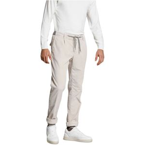 Mason's, Broeken, Heren, Beige, 3Xl, Katoen, Regular Fit Chino Broek met Fluweel Effect