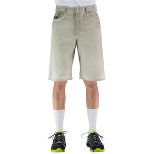44 Label Group, Korte broeken, Heren, Beige, S, Denim, Wide Leg Denim Bermuda Shorts