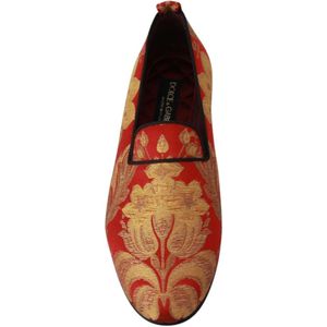 Dolce & Gabbana, Schoenen, Heren, Roze, 40 EU, Linnen, Prachtig Italiaans vakmanschap: Brokaat Loafers