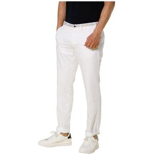 Mason's, Broeken, Heren, Wit, 2Xl, Katoen, Slim Fit Witte Chino Jogger Broek