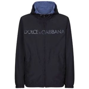Dolce & Gabbana, Jassen, Heren, Blauw, XL, Polyester, Blauwe Herenjassen