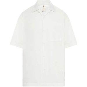 Oamc, Overhemden, Heren, Wit, XL, Katoen, Witte Katoenen Overhemd met Geborduurd Logo