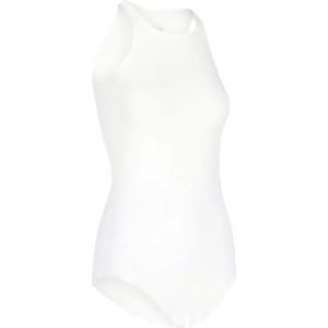 Rick Owens, Tops, Dames, Wit, S, Mouwloze Top, Licht en Natuurlijk Wit