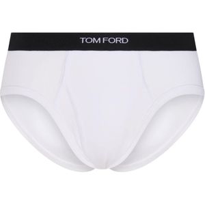 Tom Ford, Ondergoed, Heren, Wit, XL, Katoen, Witte katoenen slip met logodetail