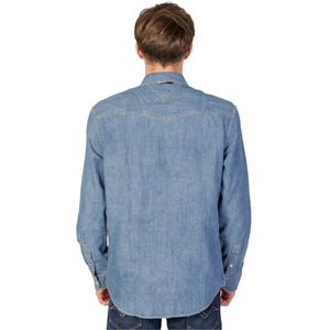 Tommy Jeans, Overhemden, Heren, Blauw, 2Xl, Denim, Western Denim Overhemd