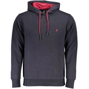 U.s. Polo Assn., Sweatshirts & Hoodies, Heren, Blauw, L, Katoen, Blauwe Hoodie van Katoen met Borduursel