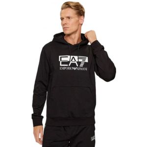 Emporio Armani Ea7, Nieuwe hoodie met klieke print Zwart, Heren, Maat:XS