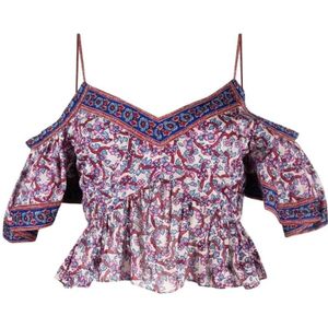 Isabel Marant Étoile, Blouses & Shirts, Dames, Veelkleurig, S, Katoen, Bloemen Cold-Shoulder Blouse