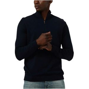 Selected Homme, Sweatshirts & Hoodies, Heren, Blauw, XL, Katoen, Half Zip Cardigan in Donkerblauw