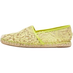 Valentino Vintage, Pre-owned Lace espadrilles Geel, Dames, Maat:39 EU