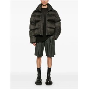 Rick Owens, Jassen, Heren, Groen, M, Nylon, Groene Gewatteerde Korte Jas