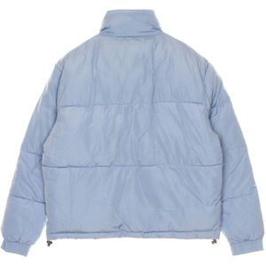 Karl Kani, Jassen, Dames, Blauw, S, Polyester, Omkeerbare Retro Puffer Jas Lichtblauw/Bruin