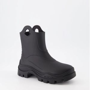 Moncler, Schoenen, Dames, Zwart, 36 EU, Regenlaarzen Waterdicht Instap Ronde Neus