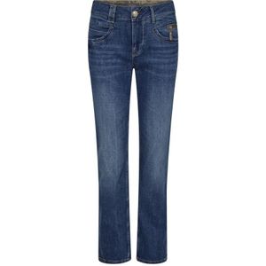 MOS Mosh, Jeans, Dames, Blauw, W32, Katoen, Hoge Taille Donkerblauwe Jeans met Ritsdetails