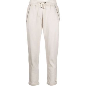 Brunello Cucinelli, Cropped Broeken Wit, Dames, Maat:L