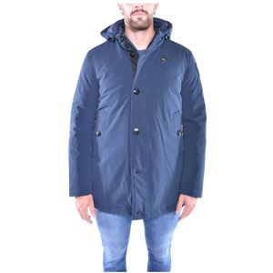 Blauer, Middelgrote Waterdichte Trenchcoat Blauw, Heren, Maat:S