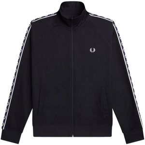 Fred Perry, Contrast Tape Track Jas Blauw, Heren, Maat:M