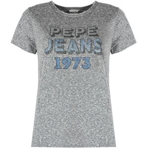 Pepe Jeans, Tops, Dames, Grijs, S, T-shirt Bibiana