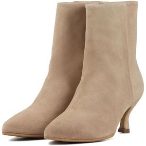 Via Vai, Schoenen, Dames, Beige, 37 EU, Suède, Suede Enkellaarsjes Zand