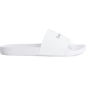 Calvin Klein, Schoenen, Heren, Wit, 45 EU, Witte rubberen slippers voor mannen