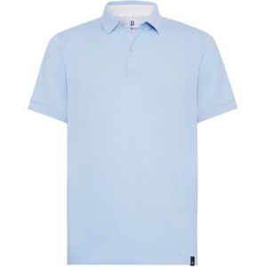 Boggi Milano, Tops, Heren, Blauw, L, Katoen, Regular Fit Katoenen Piqué Polo Shirt
