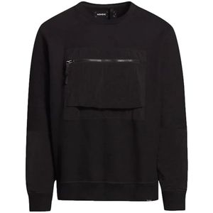 Nemen, Sweatshirts & Hoodies, Heren, Zwart, XL, Katoen, Sweatshirt met borstzak Ink Black