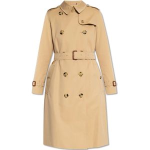 Burberry, Mantels, Dames, Beige, XS, Katoen, Katoenen trenchcoat