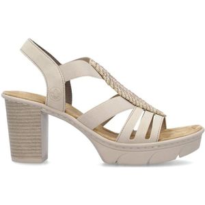 Rieker, Schoenen, Dames, Beige, 37 EU, Beige Casual Platte Sandalen Vrouwen