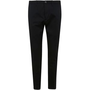 Nine In The Morning, Navy Blue Easy Chino Slim Broek Blauw, Heren, Maat:L