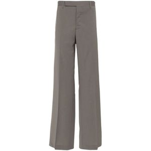 Rick Owens, Taupe Bruine Wollen Broek Bruin, Heren, Maat:L