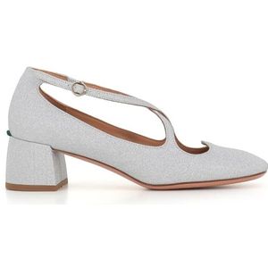 A. Bocca, Zilveren Criss-Cross Pump met Vierkante Vorm Grijs, Dames, Maat:38 1/2 EU