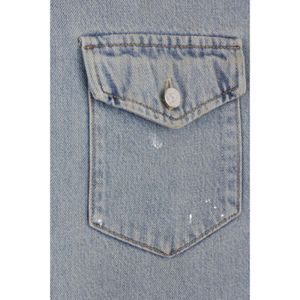 Acne Studios, Overhemden, Heren, Blauw, L, Denim, Blauwe Denim Relaxed-Fit Geschilderd Overhemd