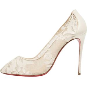 Christian Louboutin Pre-owned, Pre-owned Lace heels Wit, Dames, Maat:40 EU