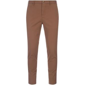 Incotex, Broeken, Heren, Bruin, L, Katoen, Bruine Stretch Katoenen Slim-Fit Broek