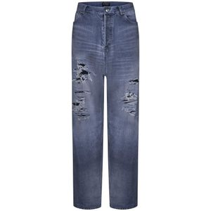 Balenciaga, Jeans, Heren, Blauw, M, Stijlvolle Jeans in Wit/Blauw