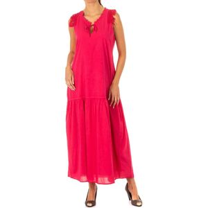 La Martina, Mouwloze roze jurk met kanten detail Roze, Dames, Maat:L