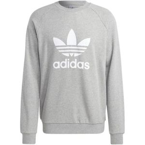 Adidas, Sweatshirts & Hoodies, Heren, Grijs, M, Klassieke Trefoil Crew Sweatshirt