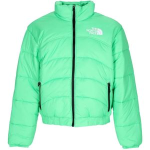 The North Face, Jassen, Heren, Groen, L, Polyester, Chlorophyll Green High Neck Donsjack